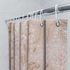 Modern White Floral Shower Curtain Waterproof Bathroom Decor Pink Gold Green Leaves Print Bathtub Coverings Home Decoration Idea