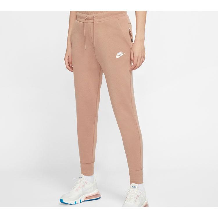 Nike Knitted Sweatpants Women's Desert Yellow Moderate Straight Fit Pants BV3473-283