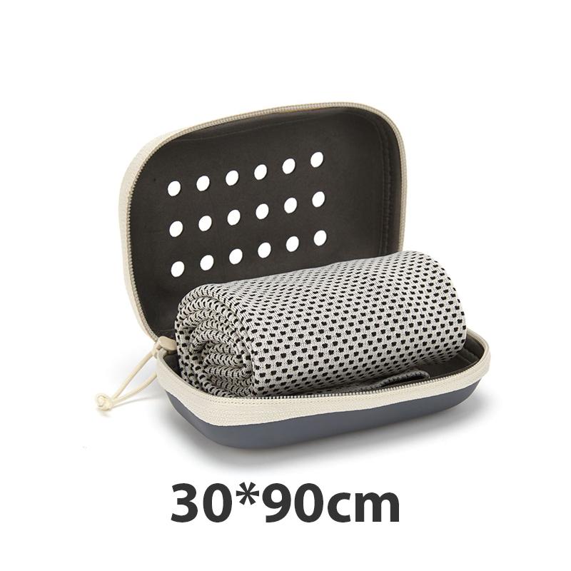 

Стиснутий охолоджуючий рушник для поглинання поту Швидковисихаючий охолоджуючий рушник М’який дихаючий силіконовий рукав Спорт Біг Йога Тренажерний зал 30*90cm сірий