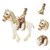 Tiermodell Pferd Actionfigur PVC mit Sattel Simulations-Spielset Wildtier-Statue Lernspielzeug