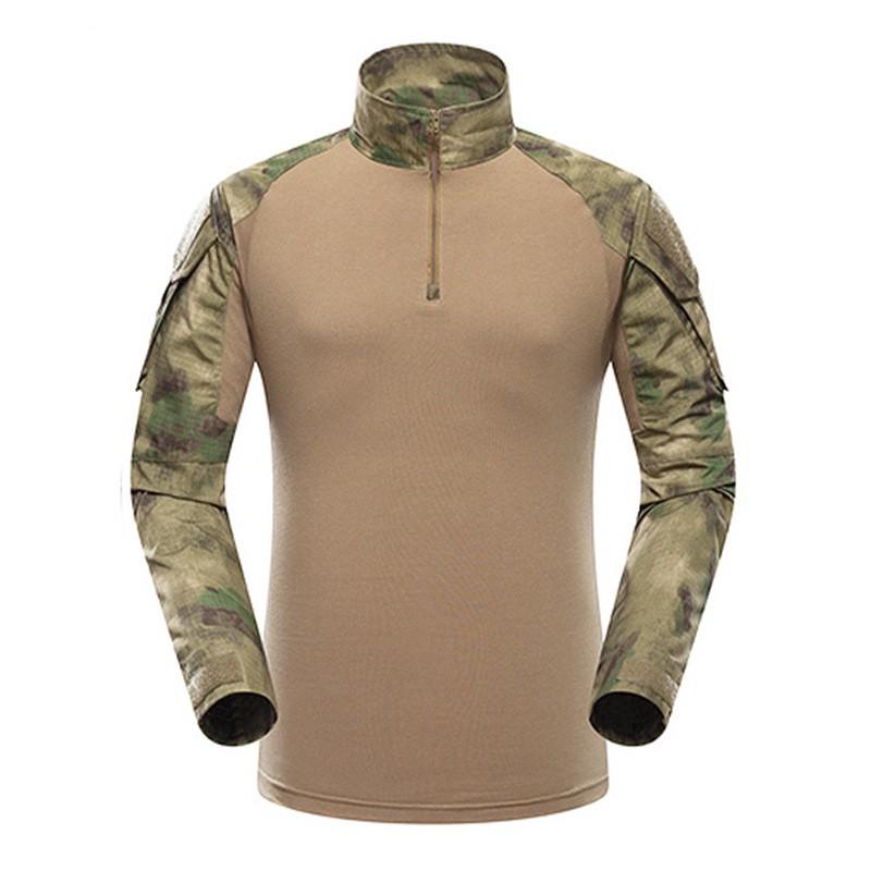 Mens Long Sleeve Tactical Shirt G2 Camo Outdoor Hiking Training Breathable Wear-resistant