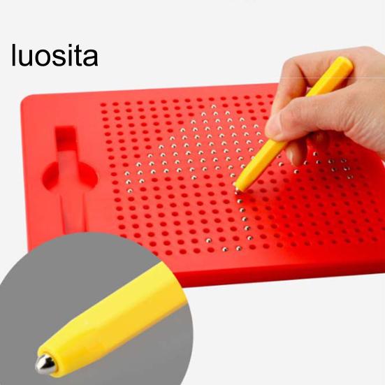 1 Set Kids Magnetic Drawing Board with 380/714 Steel Balls, Retractable Pen, Toddlers Early Education Dot Art Painting Pad, Children Boys Girls Gift