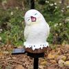 Winter Owl Garden Statue with Light Up LED Figure Solar Light Animal Ornaments Outdoor Figurine Landscape Light