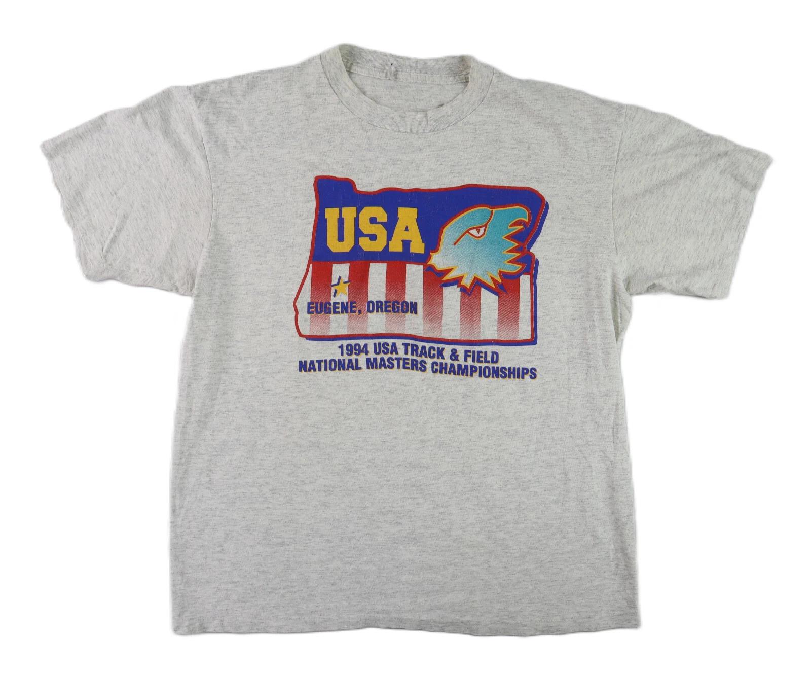 VTG 90s 1994 US Adult L Track Field National Championships Eugene Oregon T Shirt 4XL