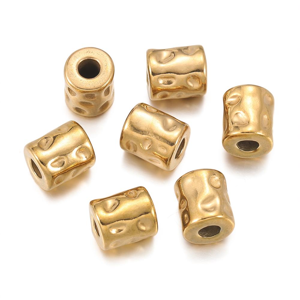 5Pcs/Pack Stainless Steel Cylinder Tube Bead Gold Plated Spacer Beads For DIY Necklace Bracelet Jewelry Making Accessories