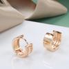 Fashion Glossy Dangle Earrings  Rose Gold Minimalist Style Earrings For Women High Quality Daily Fine Jewelry