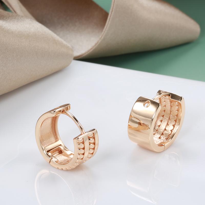 Fashion Glossy Dangle Earrings  Rose Gold Minimalist Style Earrings For Women High Quality Daily Fine Jewelry