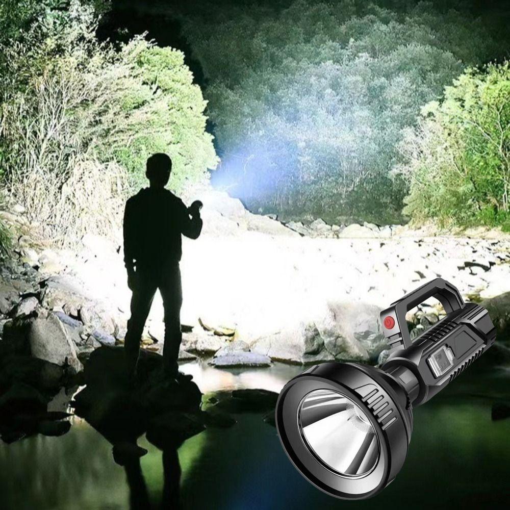High Power LED Flashlight Bright USB Charging Emergency Flashlight Long Range Portable Camping Lamp for Hiking Fishing