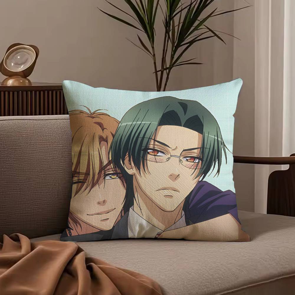 Anime L-Love S-Stage Pillow Case Anti-dustmite Pillowcase Invisible Zipper Silky Short Plush Sofa Cushion Cover