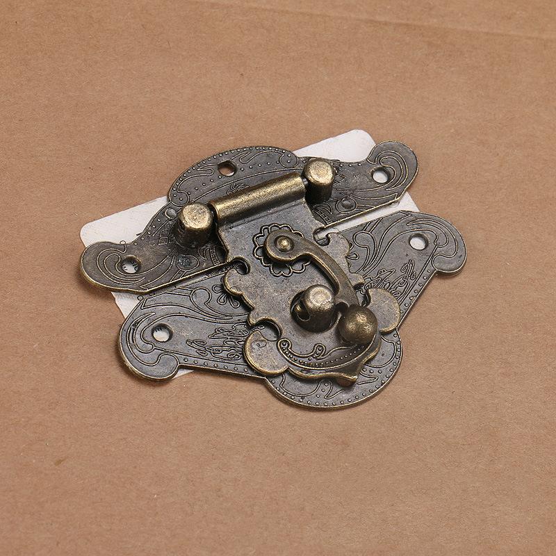 Antique Brass Hasp Wooden Case Clasp Buckle Vintage Decorative Jewelry Box Hasp Latch Lock Gift Box Suitcase Furniture Hardware