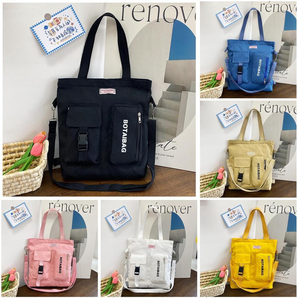 Canvas Tote Bag For Women Large Capacity Casual Shoulder Crossbody Urban Style