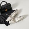 Soft leather version~ Korean version, elegant temperament, small fragrance, light mouth camellia, square head Mary Jane shoes, one word with