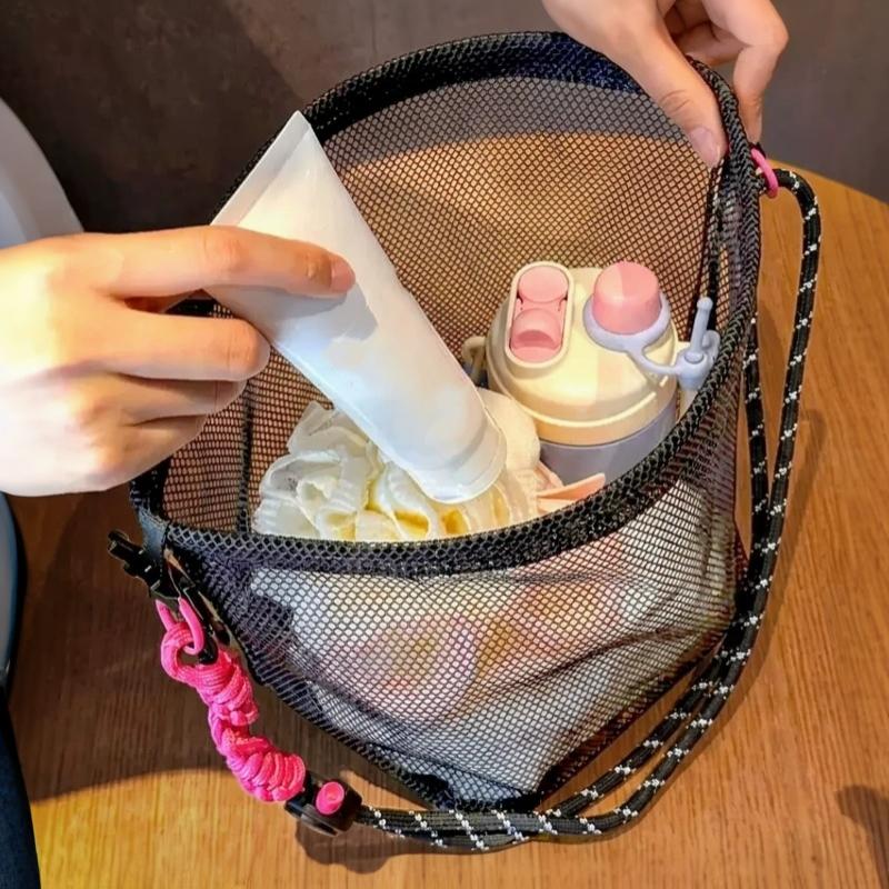 Large Capacity Drawstring Shower Storage Bag Portable Beach Swimming Toiletry Bath Cosmetic Makeup Bag