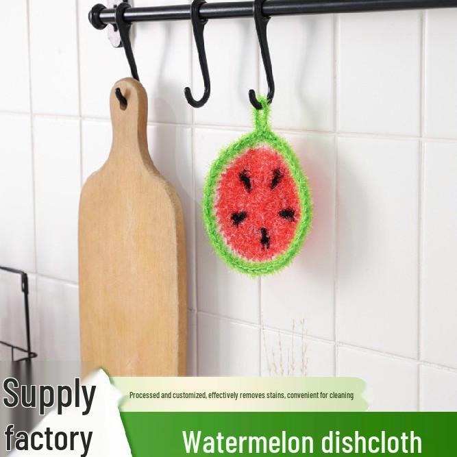 Korean-Style Handwoven Scouring Pad: Oil-Removing, Non-Stick Dish Cloth with Hanging Loop