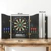 Electronic Dartboard E-Dartboard with Doors, Wood Look, LED Display, Voice Announcements, 6 Darts, 24 Replacement Tips