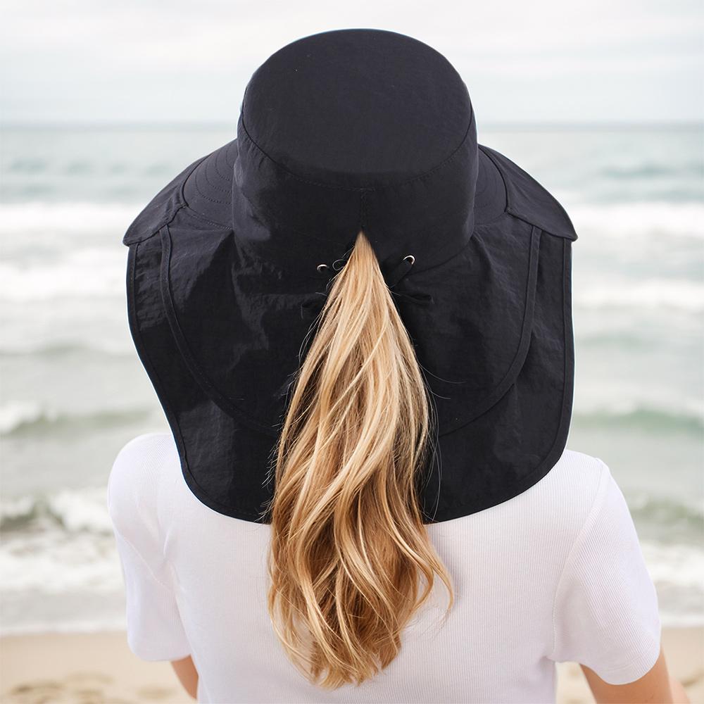 UV Protection Outdoor Bucket Hat Foldable Neck Flap Hat  for Hiking Fishing Travel