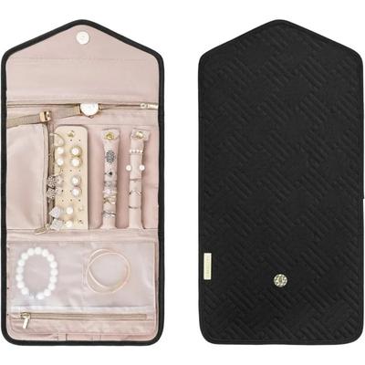Polyester Jewelry Storage Roll Bag Large Capacity Zippered Pocket Foldable Jewelry Organizer Cotton Roll Jewelry Organizer Gift
