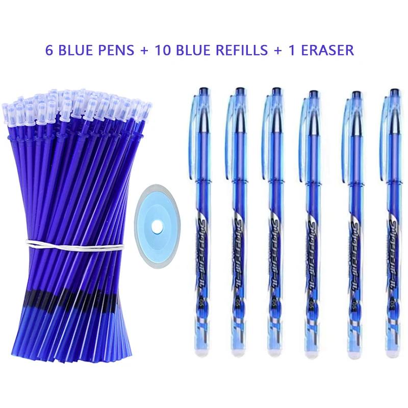05mm Erasable Gel Pen Collection Black Blue Red Pen and Ink Refill Rod Kawaii Pens Washable Handle School Office Supplies Stationery