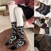 Spotted Leopard Print Women Socks Cotton Terry Tube Thickened Warm Socks Cotton Korean Japanese Style