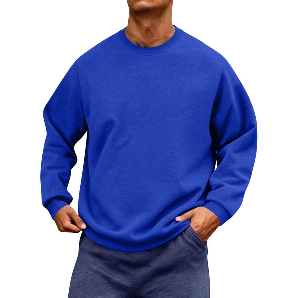 Men's Neck Long Sleeve Loose Fit Sweatshirt for Casual Daily Wear