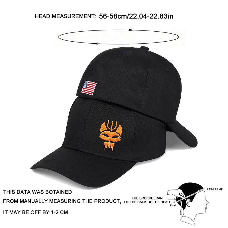 Unisex Forked Wolf Embroidery Baseball Caps Spring and Autumn Outdoor Adjustable Casual Hats Hip Hop Hat Sunscreen Hat