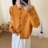 2026 Korean Cartoon Dog Embroidered Knit Cardigan Sweater Women Soft Comfortable Loose Fit Casual Wear