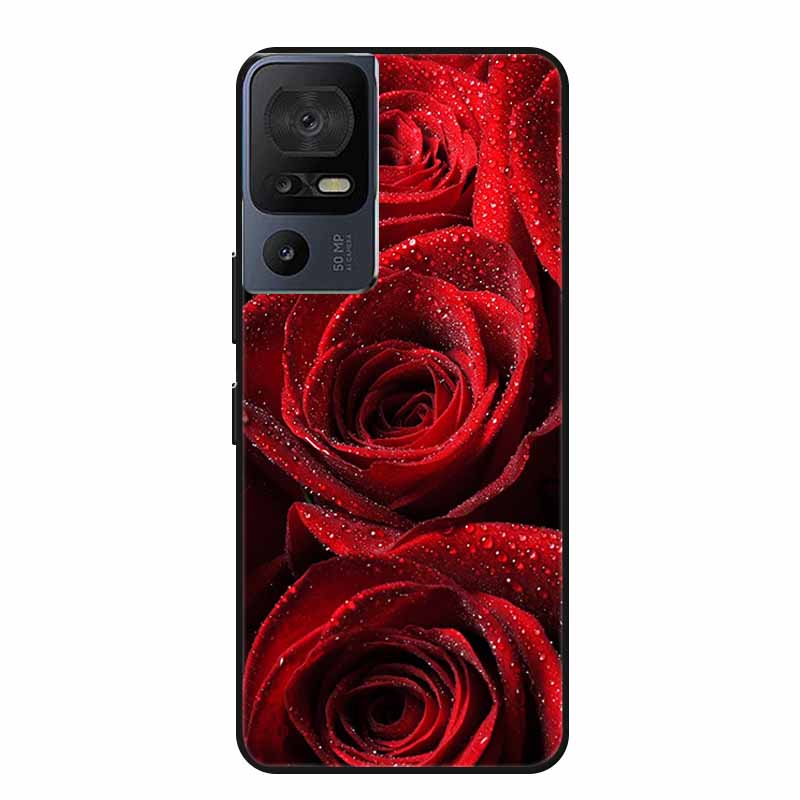 Für TCL 40 SE Handyhülle 40SE Hülle Schwarzes Silikon Weiche Rückseite Hülle Für TCL 40 SE Hülle Funda Für TCL40SE Capa 6.75" Schale