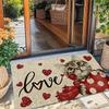 Rose Cat Valentine's Day doormat, easy to clean and durable