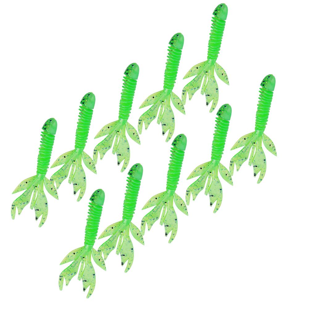 AR37 80mm 2.3g Fishing Soft Worm Bait Artificial Leaf Tail Simulation Lure Accessory2# Green