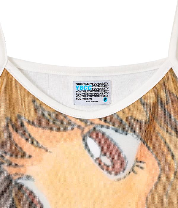 YOUTHBATH Yb X Oliwa Sheer Graphic Mesh Cami