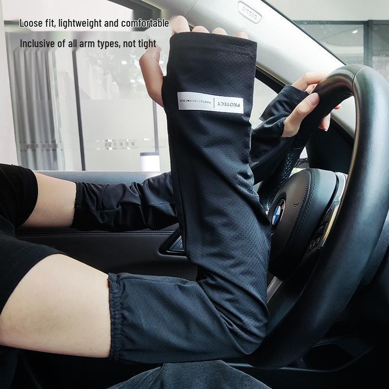 Sommer Eis Seide UV-Schutz Arm- und Gesichtsmanschetten - Atmungsaktiv, Dünn, Unisex