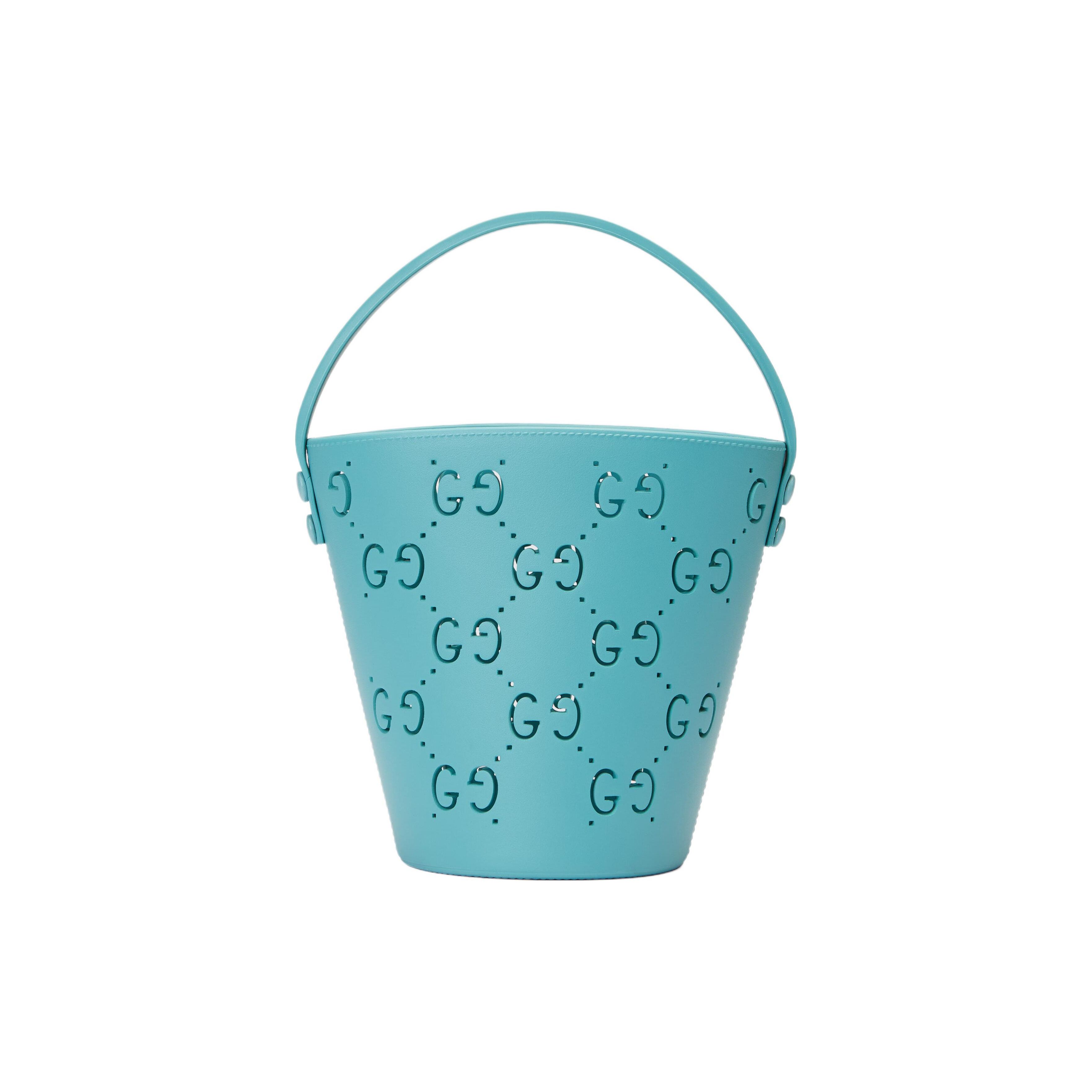 

Gucci Bucket Bag GG Perforated Logo Light Blue Leather 723051-9AAAL-4933 Basic Set (Bag+Dust Bag)