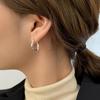 1 Pair Women Earrings No-Blocking Ear Buckle Stable Fit Twist Earrings Circle Design Mirror Polished Hoop