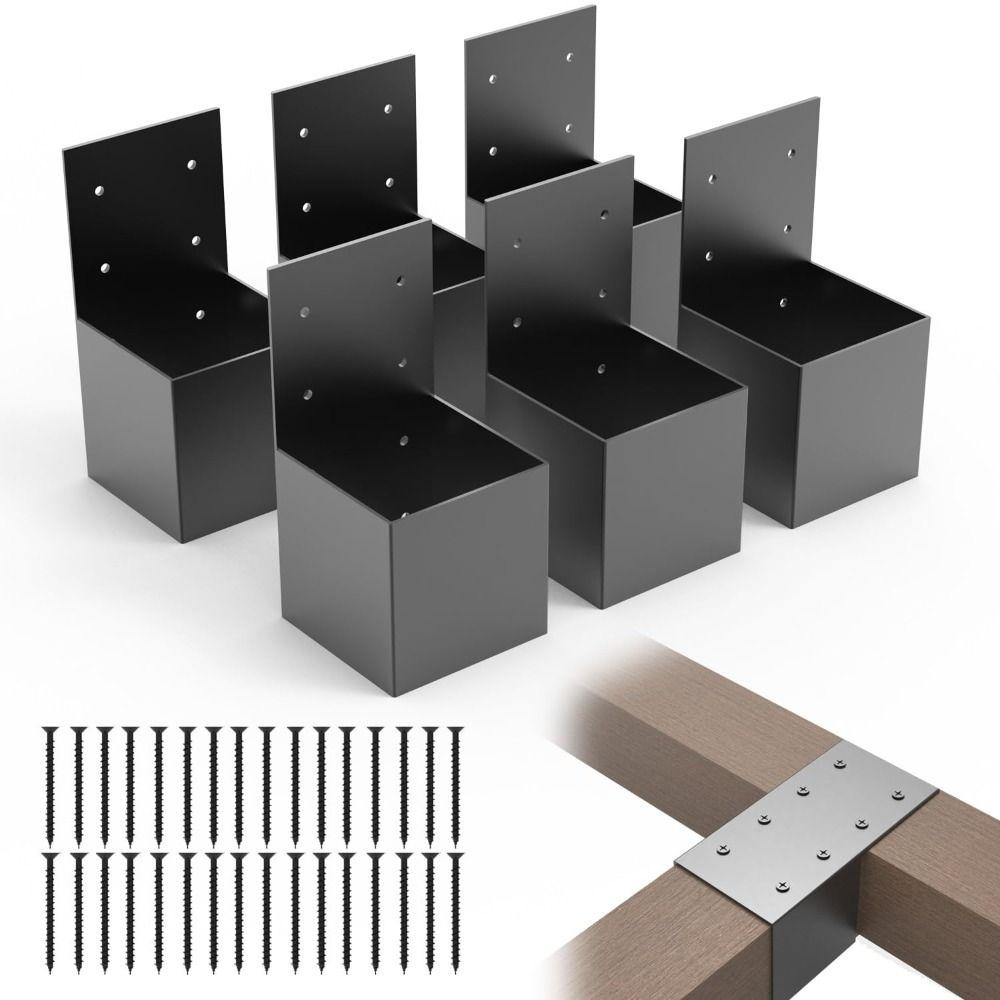 Durable Black Pergola Bracket Wall Mounted Durable Deck Railing Connector Metal Heavy Duty Pergola Accessories Outdoor