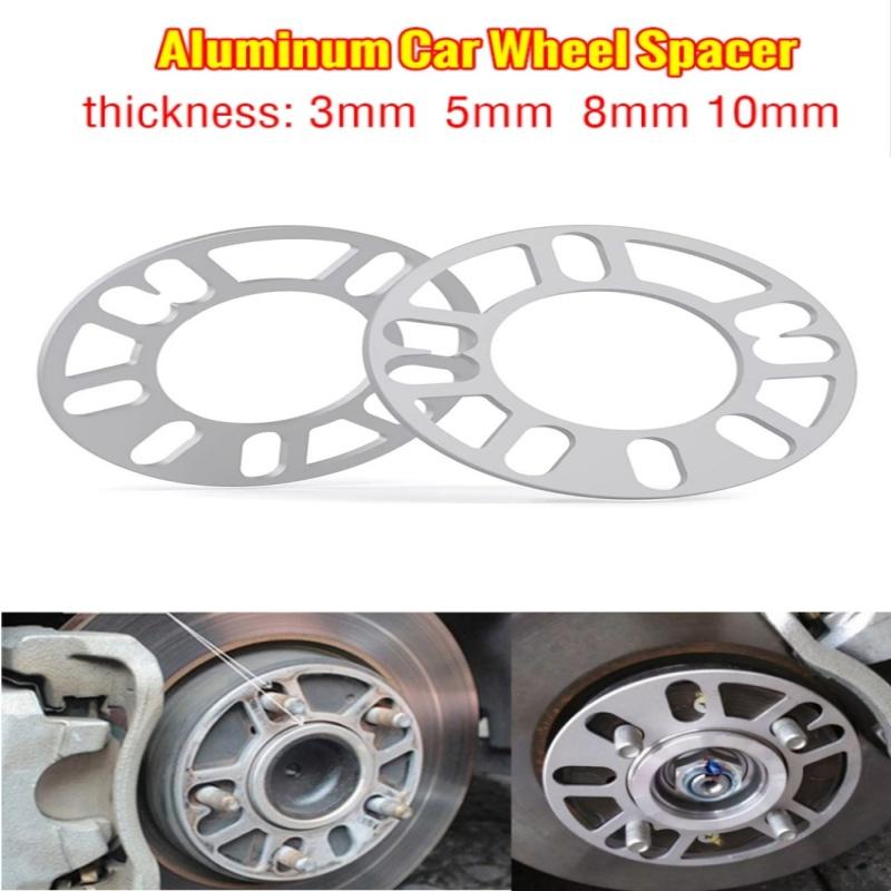 4 Pcs 3/5/6/8/10mm Car Modification Universal Aluminum Car Wheel Spacer Adaptor Shims Plate Car Wheel Hub Modification Widened