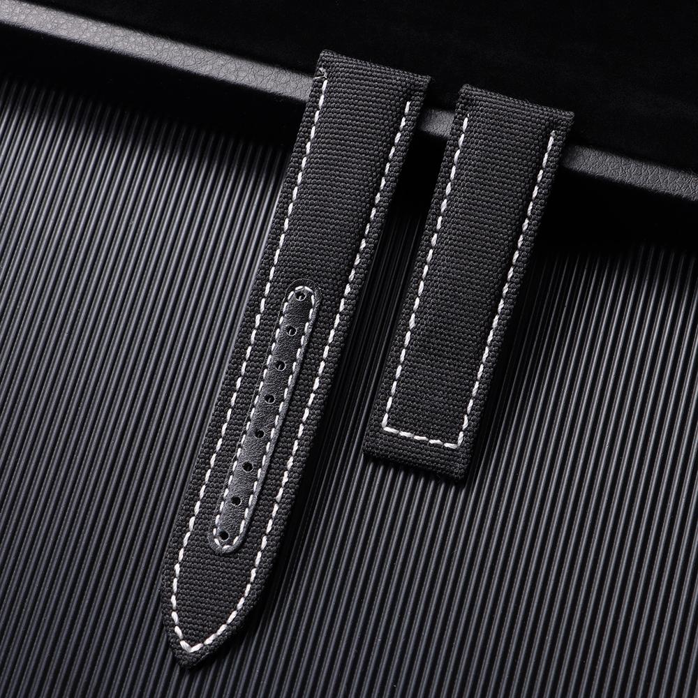 

20mm 22mm Canvas Leather Watchband for Omega Seamaster 007 300 AT150 Speedmaster Nylon Strap for Men Women Waterproof Bracelet 20mm
