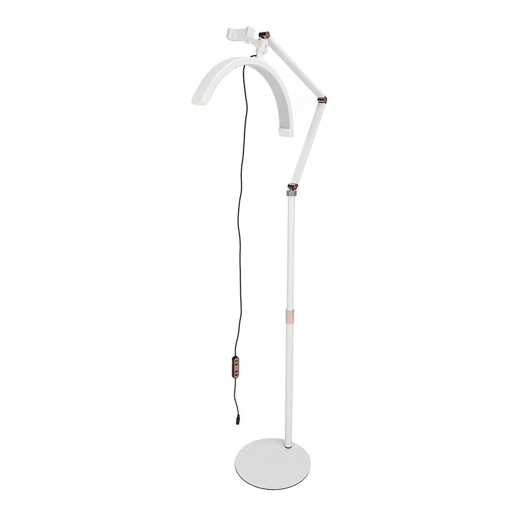 20W Half Moon Lamp Adjustable Rotatable Eyelash LED Floor Light Extendable White Floor Lamp