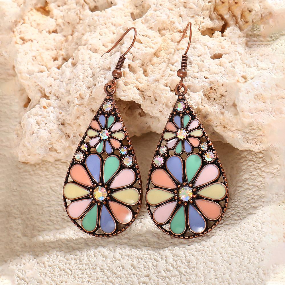 Boho Earrings Chic Vintage Colorful Geometric Waterdrop Dangle Earring Party Prom Gift Idea for Women,Girls, Valentine