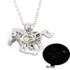 Luminous Black Night Glow Pony Pendant Necklace with Hollow Bead Design