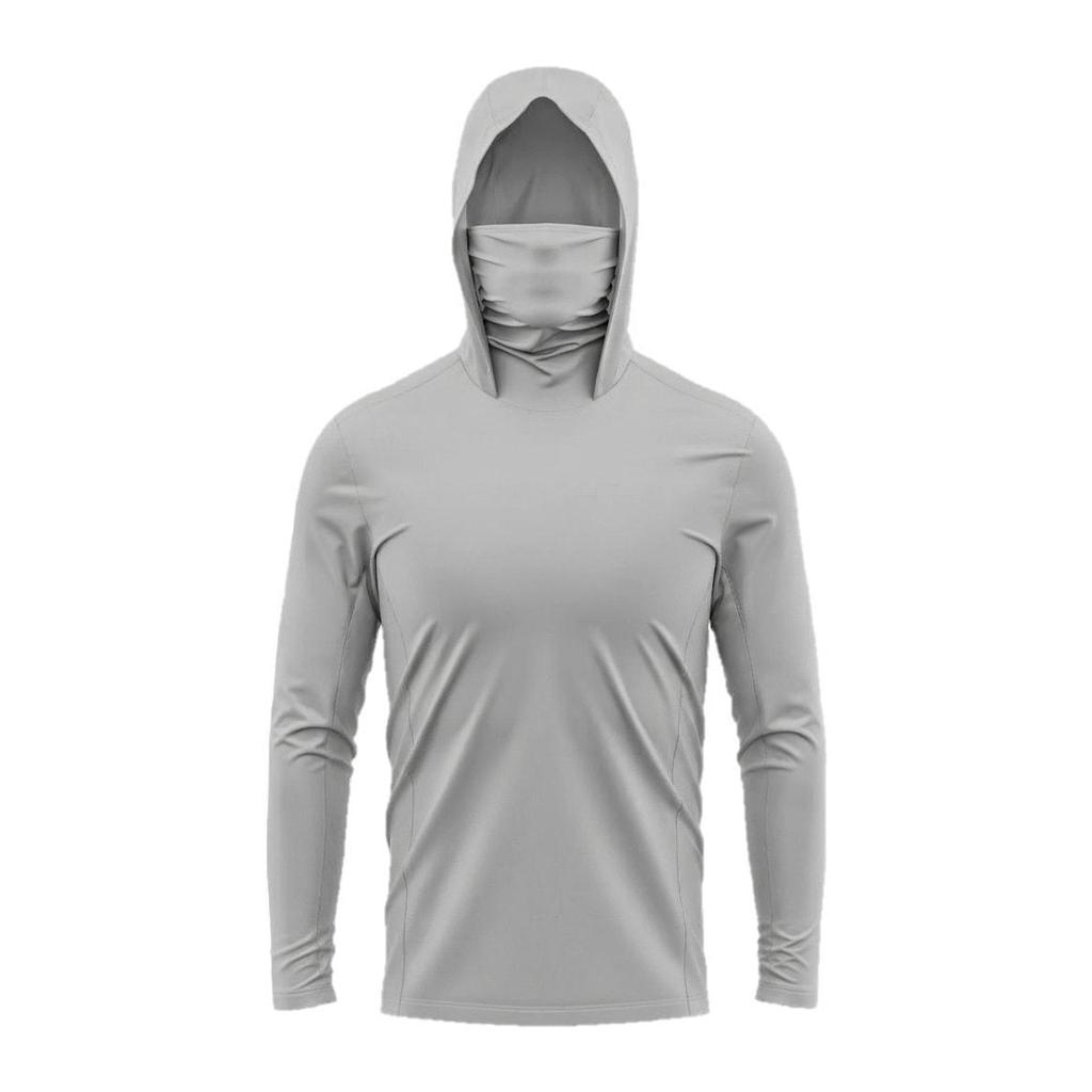 Op Voorraad UPF50+ Heren Zonwerende Vis Hoodie met Masker