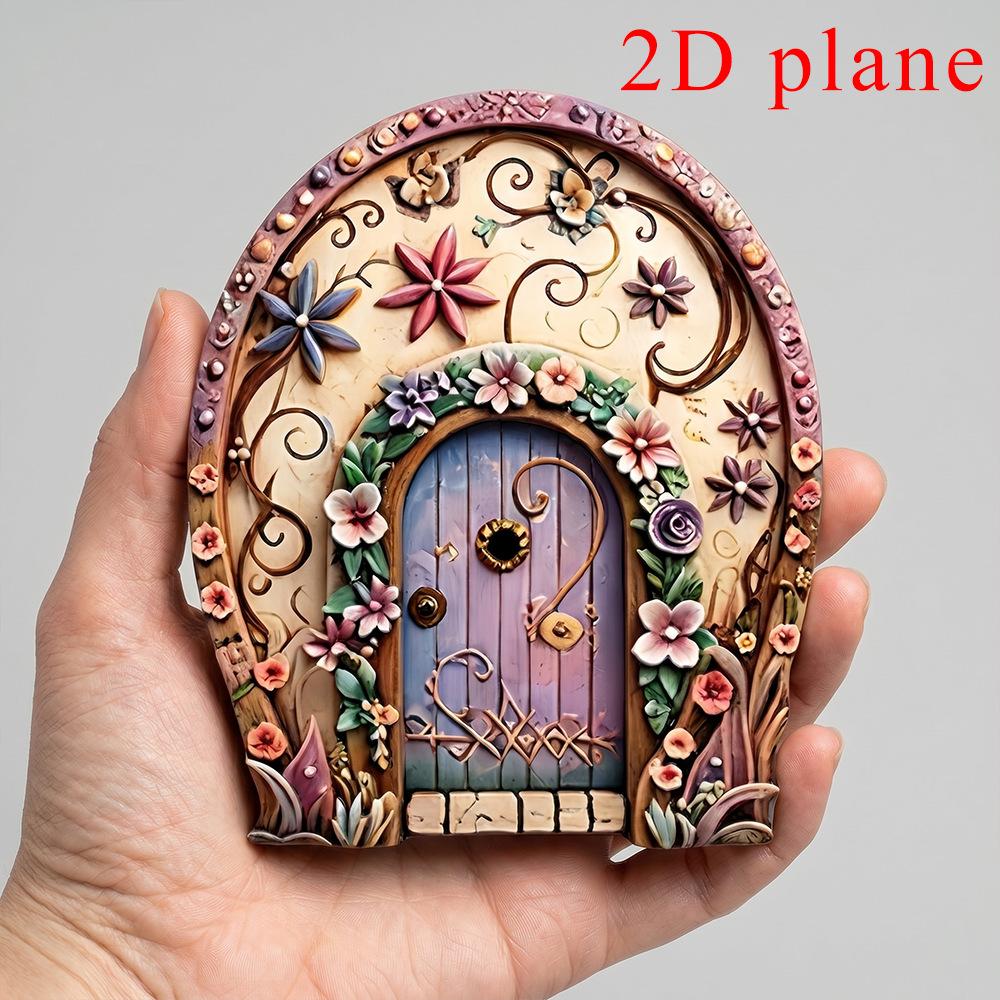 Fairy-tale Cottage Wooden Door, Garden Wall Decorations, Corner Ornaments, Courtyard Landscaping, Miniature Landscape, Atmosphere Effect