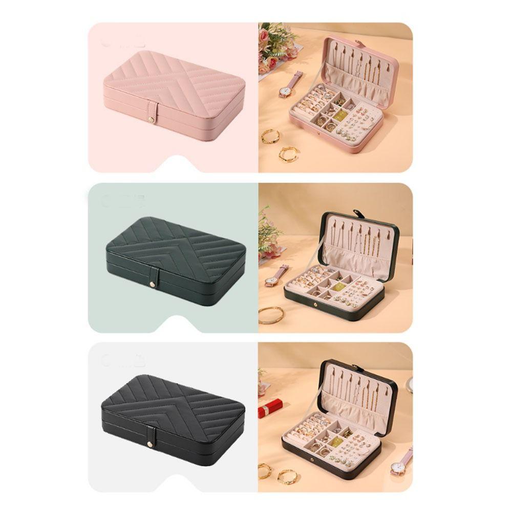 Large Capacity Jewelry Storage Box PU Necklace Storage Case Jewelry  Display Case  Earrings Storage