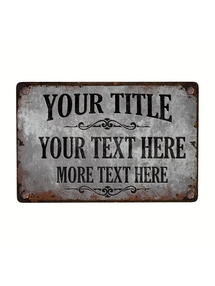 

PC D Iron Sheet Painting Personalized Name Text Vintage Outdoor Metal Sign for Garden Yard Home Wall Decor 20x30cm（7.8x11.8inch）