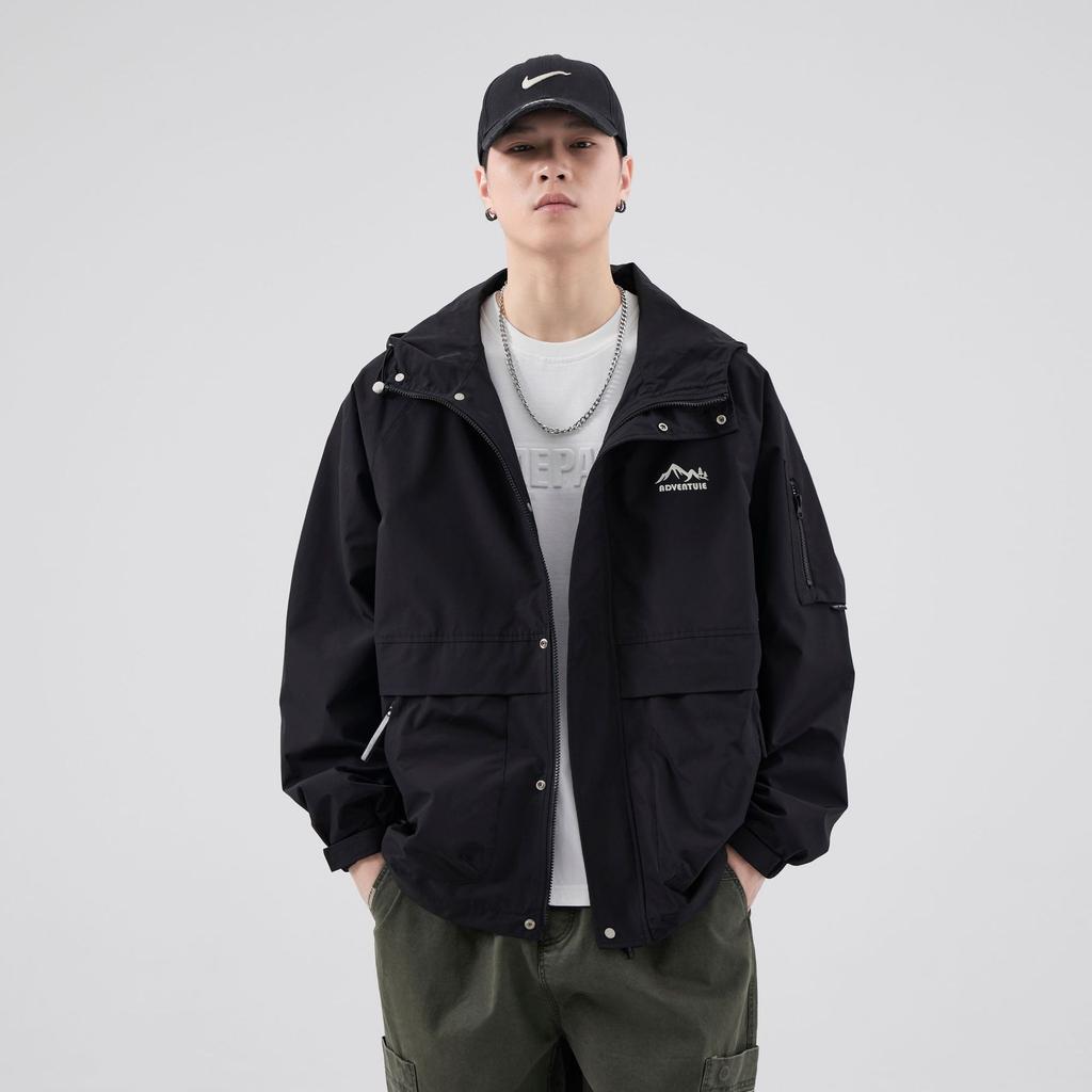 Mountain Hooded Jacket Men'S Urban Outdoor Commuter Functional Tooling Spring Jacket