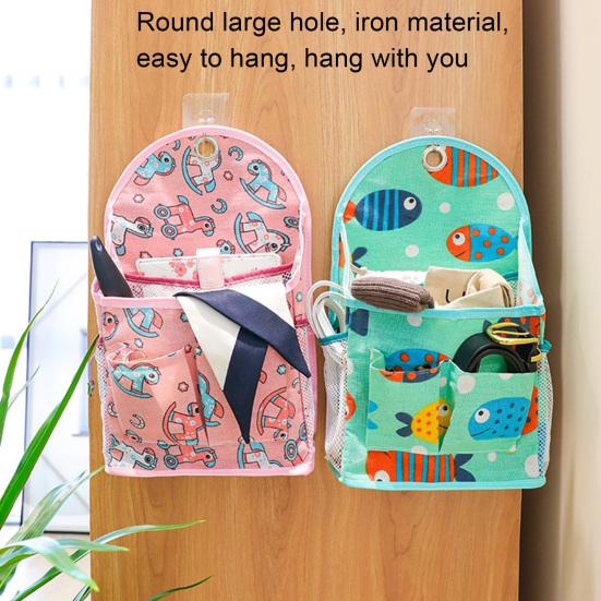 Bolsillo Colgante Mano de Obra Fina Impermeable Algodón Lino Patrón Lindo Estampado Bolsita para Detrás de la Puerta para el Hogar