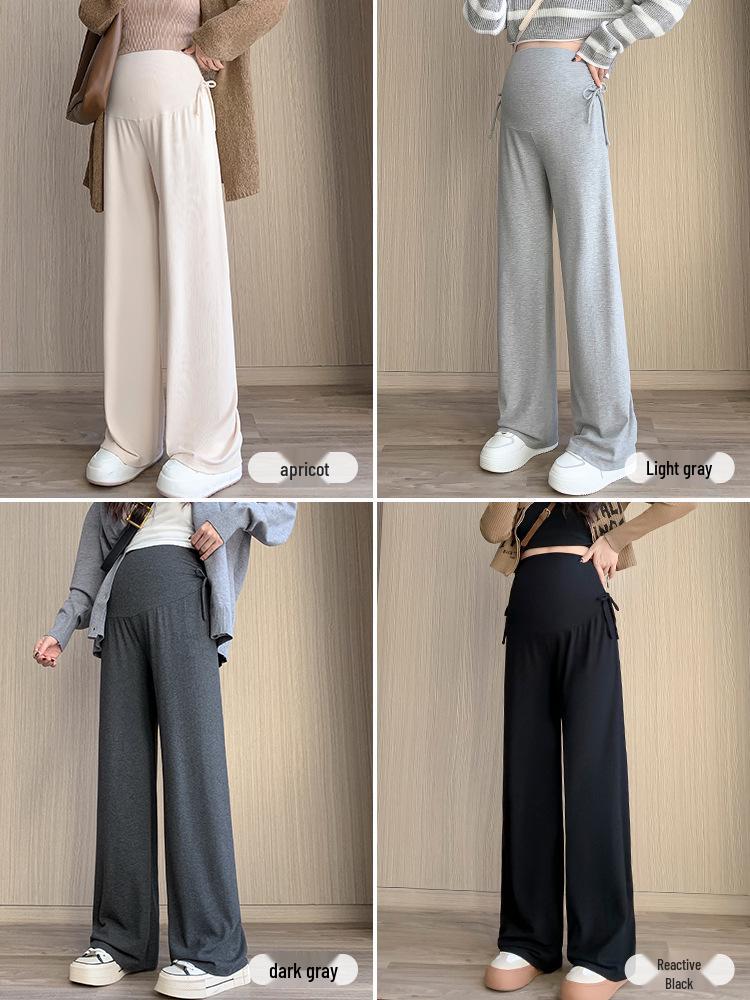 Spring/Autumn Maternity Wide-Leg Drawstring Pants for Early Pregnancy