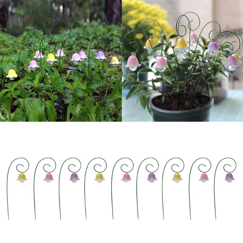 Beautifully Crafted Flower 9Pieces Quality Resin Orchids Garden Stakes Decorations for Indoor Outdoor Decoration
