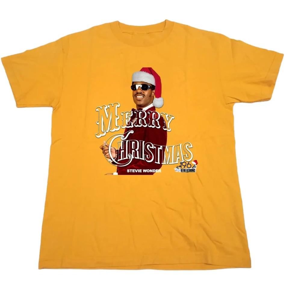 Stevie Wonder Merry Christmas Unisex Xmas Gift Tee All Size Shirt Gold TU148 Unisex T-Shirt XXXL