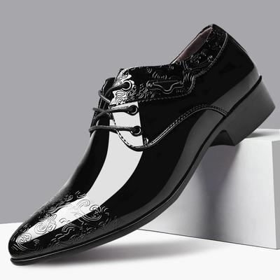Casual Business Shoes for Men Dress Shoes Lace Up Formal Black PU Leather Brogue Shoe for Male Wedding Party Office Oxfords 2025