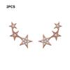 Silver Versatile 925 Sterling Silver Star Earrings Rainbow Multiple Crystals Lightweight Trendy